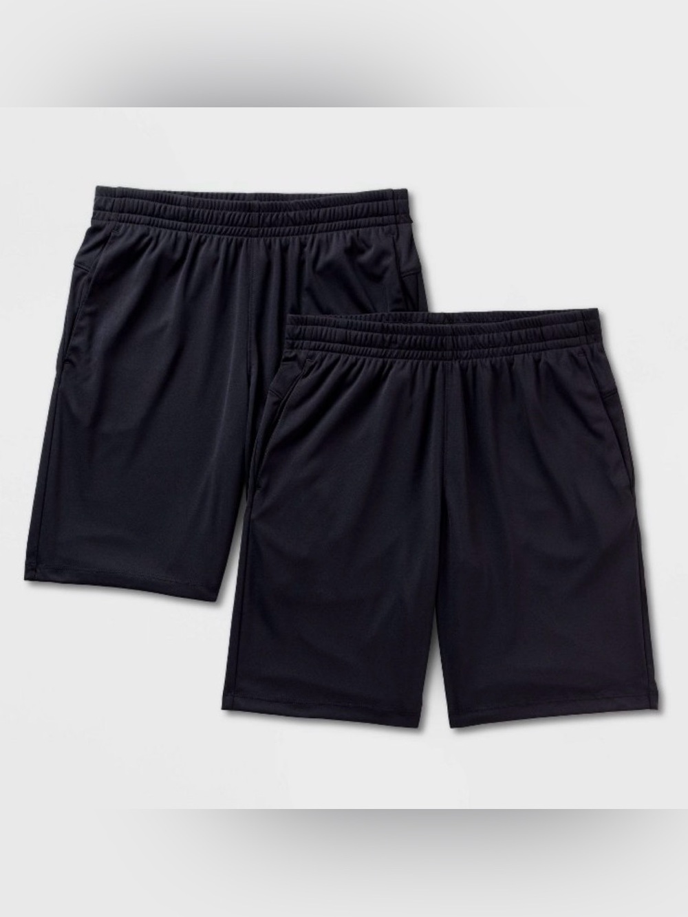 Boys Black Athletic Shorts - Pack of 2